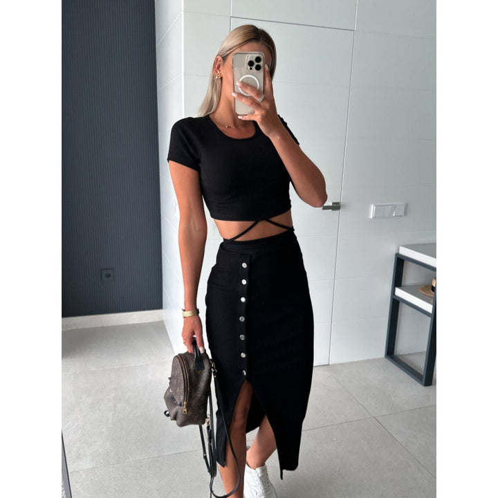 Lune London Ribbed Knit Midi Dress for Women
