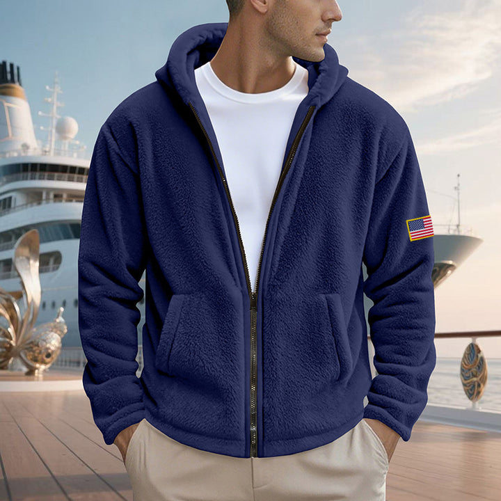 Men's Fleece Hoodie with practical pockets and modern zipper Amarae