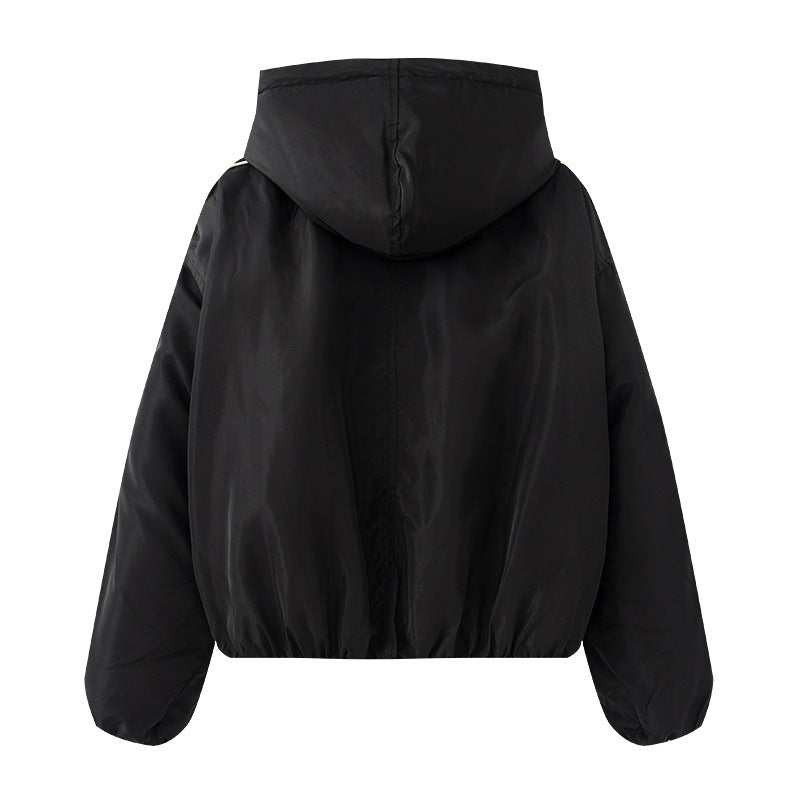 Sporty transition jacket for women with hood and side zips Lune London