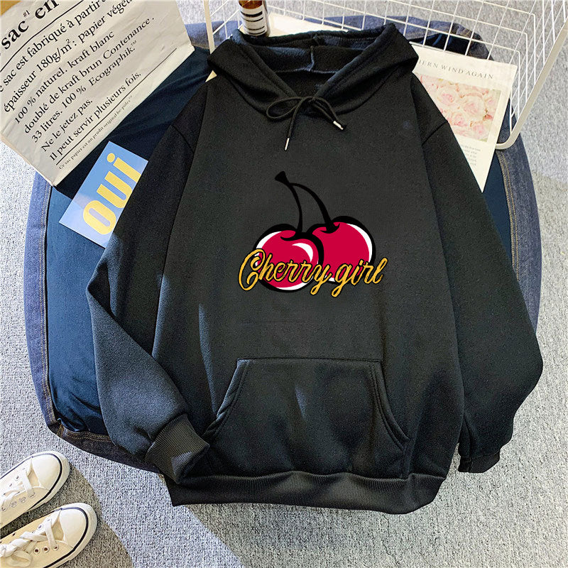 Women's hoodie with cheerful cherry motif Chic & Stil
