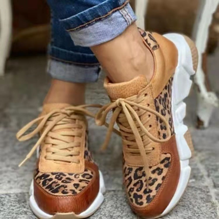 Trendy leopard print running boots for ladies Lune London