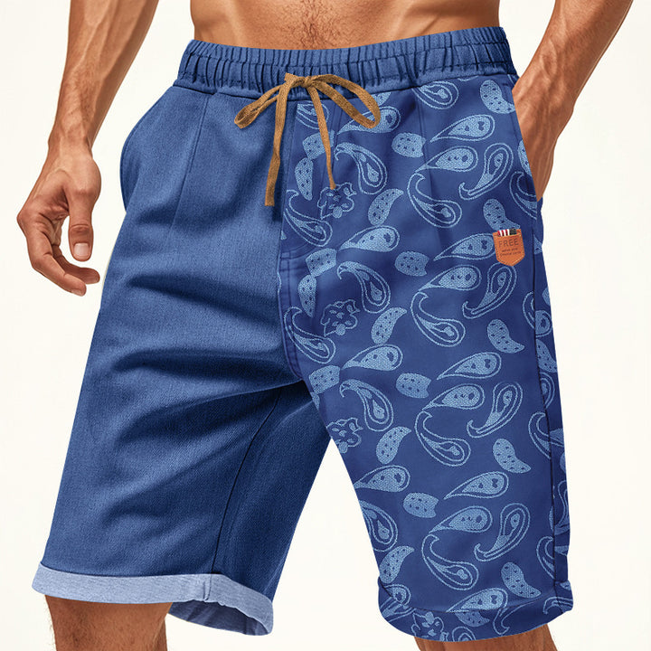 Casual beach shorts for men with elastic waist and colorful pattern Lune London