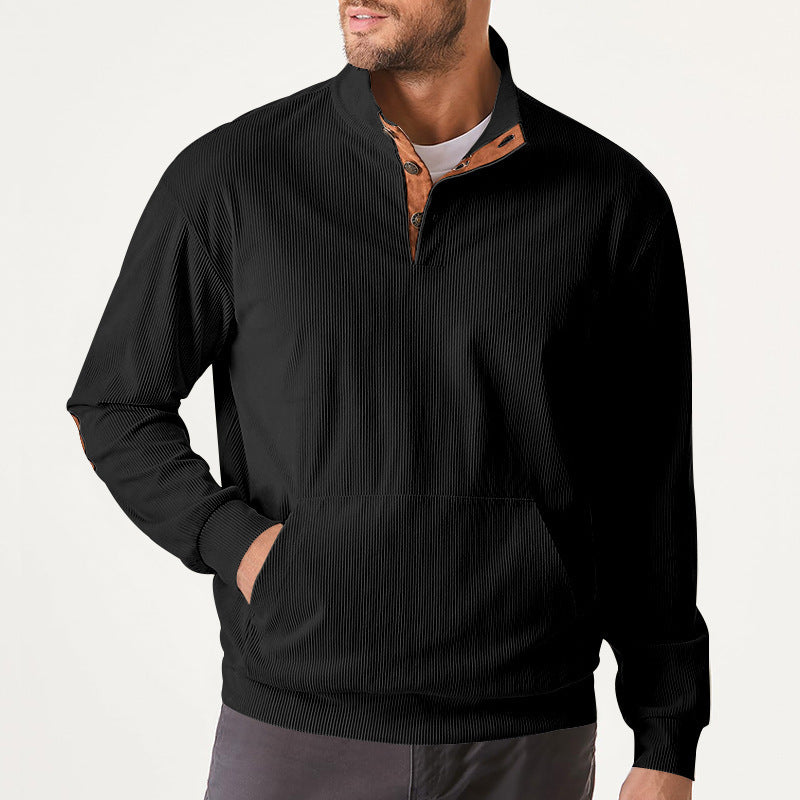 Men's highly functional sweatshirt with a high collar and practical kangaroo pocket Lune London