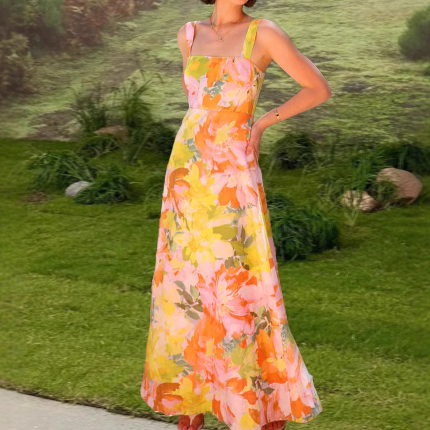 Women's maxi dress with floral patterns Lune London