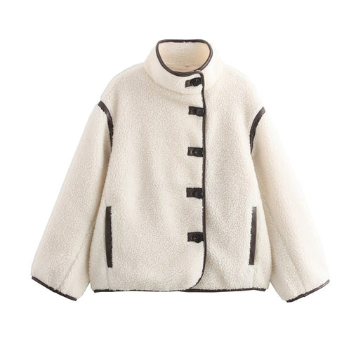 Ladies Comfortable Fleece Clothing with Modern High Collar and Practical Pockets Amarae