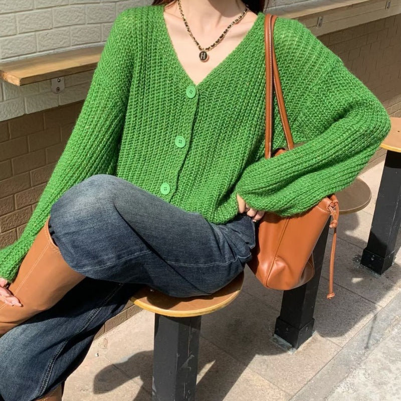 Cardigan décontracté pour femmes en maille épaisse avec des boutons pratiques Chic & Stil