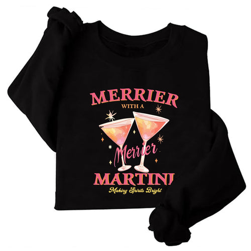 Sweat-shirt pour femmes avec motif de cocktail créatif et coupe décontractée Chic & Stil