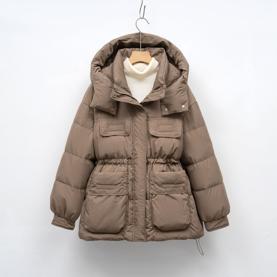 Ladies winter puffy quilted jacket with oversized cut and practical pockets Lune London