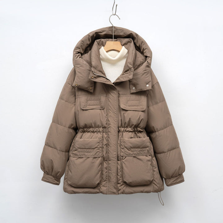 Ladies winter puffy quilted jacket with oversized cut and practical pockets Lune London