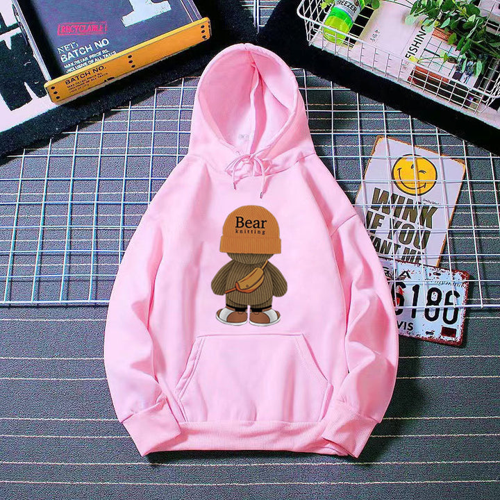 Women's hoodie with playful bear design and high-quality fleece Chic & Stil
