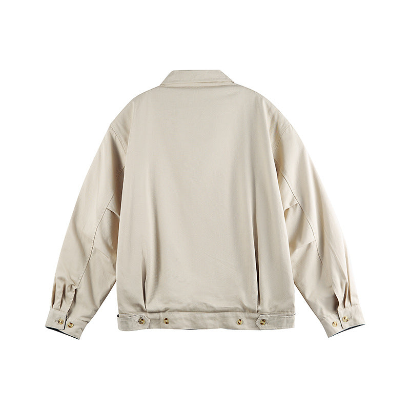 Men's Lightweight Boxy Transitional Jacket with Shirt Collar and Concealed Zipper Amarae