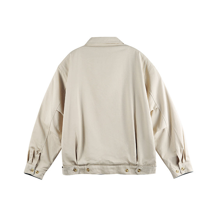 Men's Lightweight Boxy Transitional Jacket with Shirt Collar and Concealed Zipper Amarae