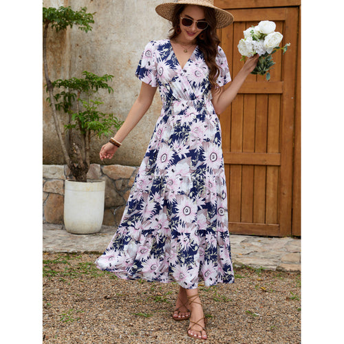 Amarae women's floral wrap midi dress