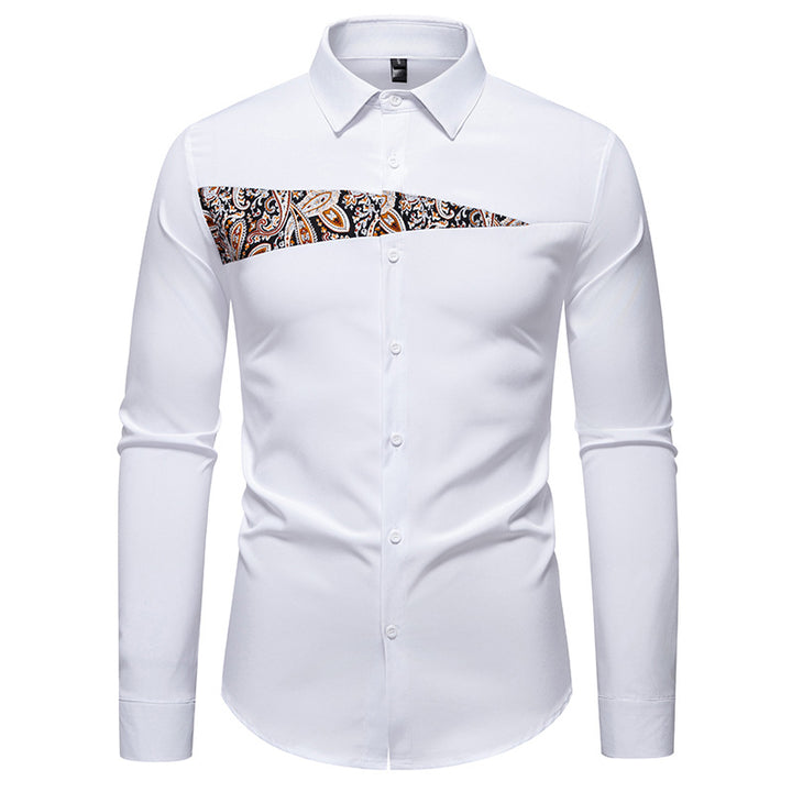 Trendy long sleeve shirt for men with Paisley pattern details Lune London
