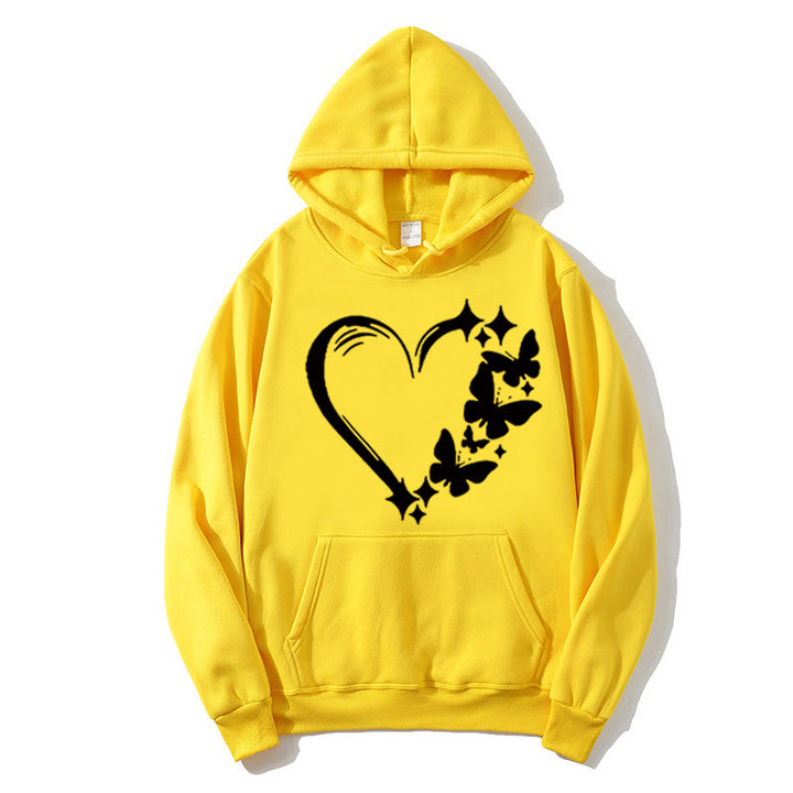 Women's hoodie with creative heart and butterfly design Chic & Stil
