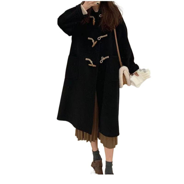 Women's Duffle Coat with Practical Pockets and Decorative Wooden Toggle Buttons Chic & Stil