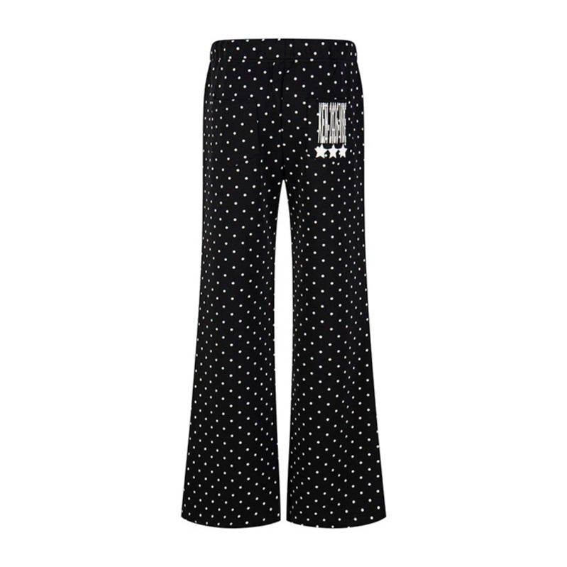 Women's Wide Lounge Pants with Drawstring, Flared Leg and Statement Print Amarae