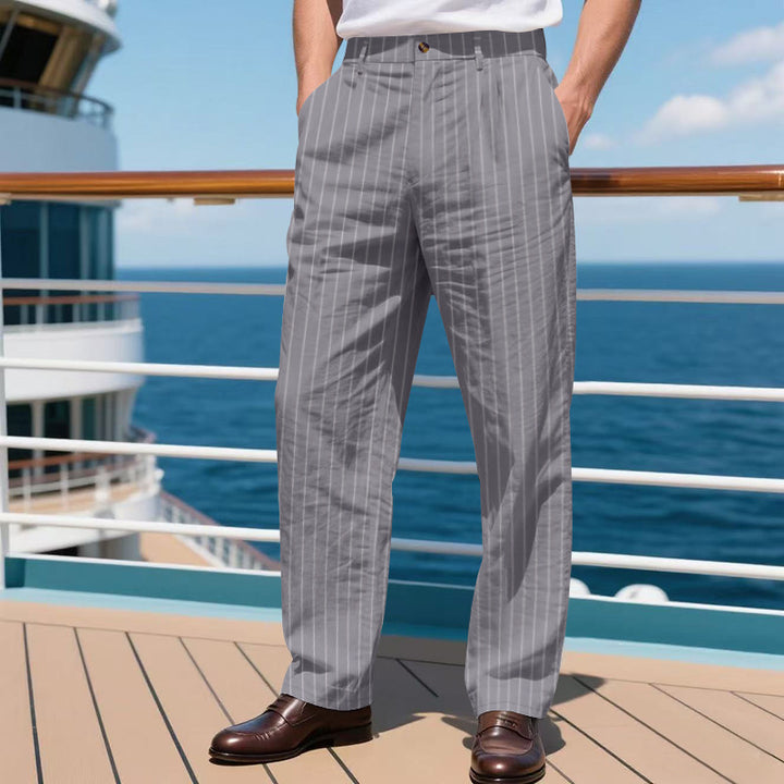 Men's elegant suit trousers with fine stripes Amarae
