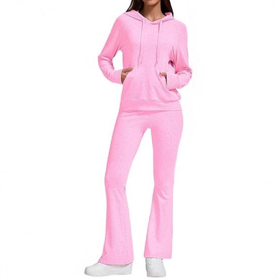 Lady hooded sports set with flared pants Lune London