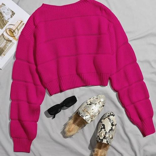 Pull court doux à la mode pour femmes avec design texturé Chic & Stil