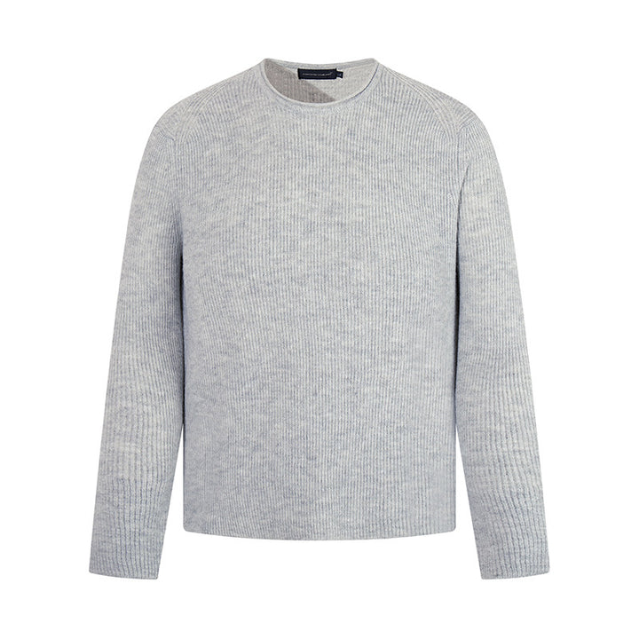 Men's fine-knit round neck sweater with ribbed structure and raglan sleeves Amarae