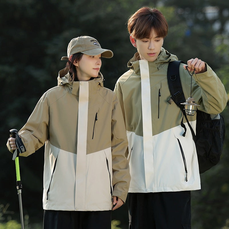 Men's Two-Tone Wind and Water-Repellent Softshell Jacket with Hood Amarae