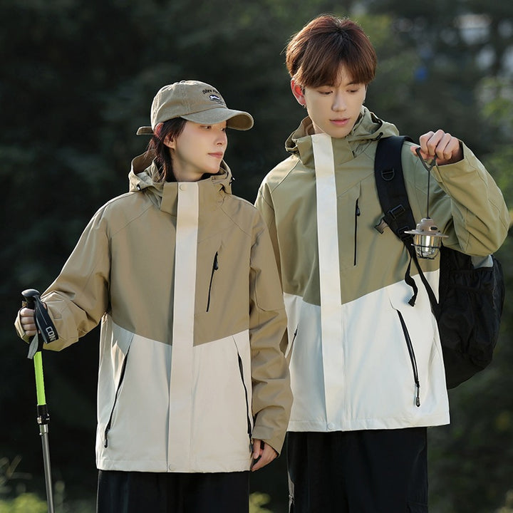 Men's Two-Tone Wind and Water-Repellent Softshell Jacket with Hood Amarae