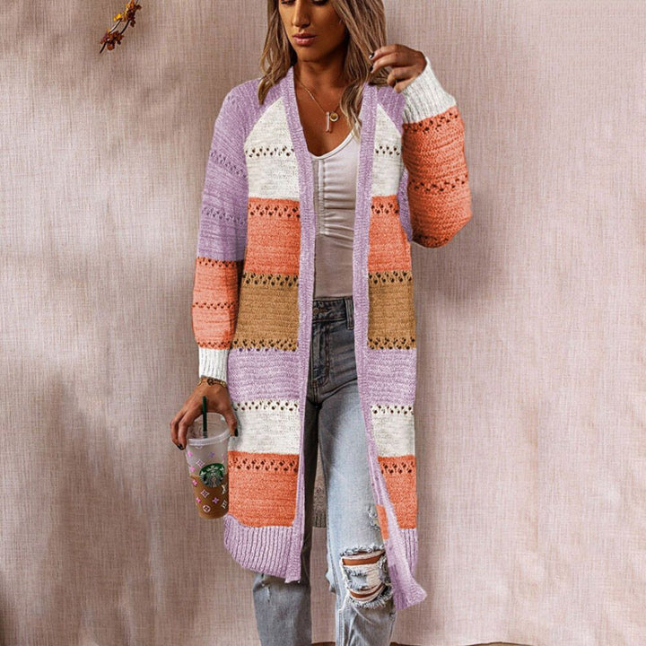 Women's knitted jacket with colorful pattern and voluminous sleeves Lune London
