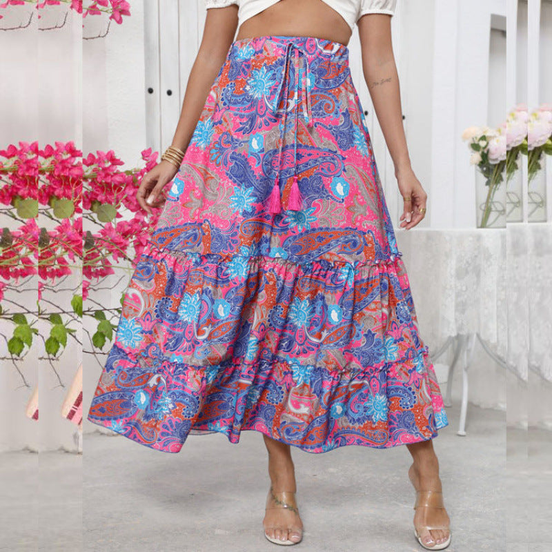 Women Maxi Skirt Ruffles Bohemian Lune London