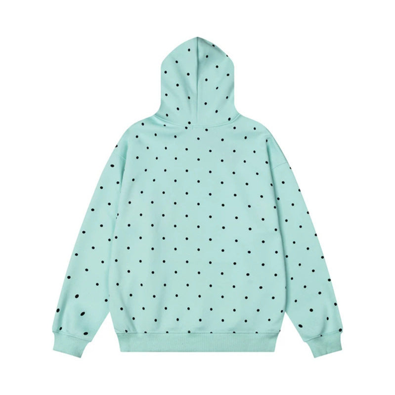 Women's hoodie with polka dot, musical note print and kangaroo pocket Amarae
