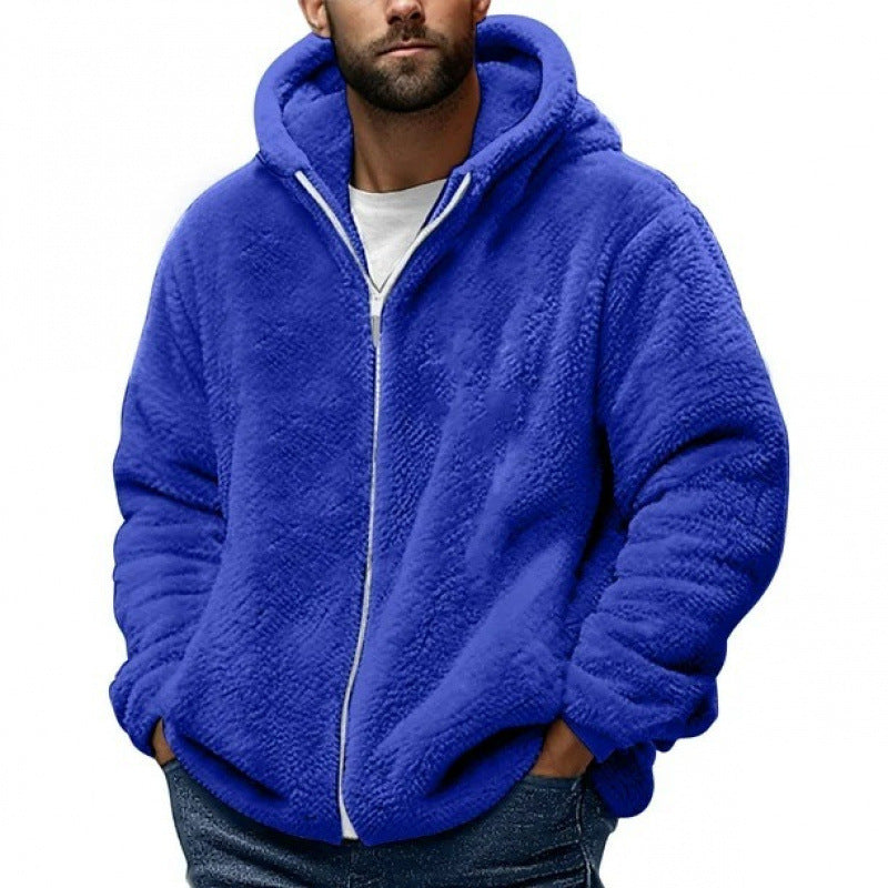 Men's Cozy Teddy Fleece Zip-Up Hoodie with Oversized Fit Amarae