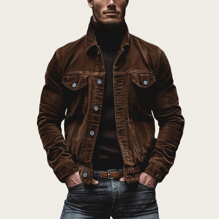 Men's corduroy jacket with a classic fit and practical chest pockets Lune London