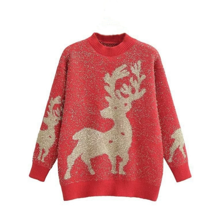Lune London 3D Reindeer Pattern Festive Women's Sweater
