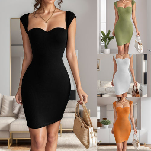 Amarae Women's mini bodycon dress with textured chest area