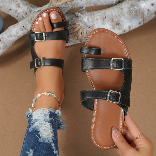Strap sandals for women with adjustable buckles and ergonomic sole Amarae