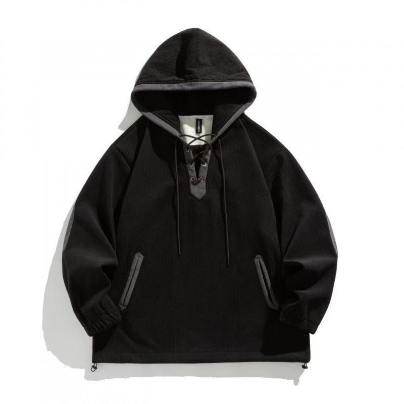 Unisex Oversize Hoodie with Lacing and Kangaroo Pockets Amarae
