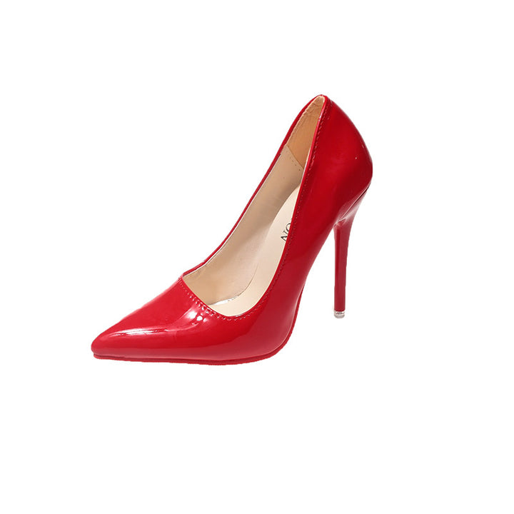Classic Ladies Stiletto Heels with Pointed Design and Chic Glossy Surface