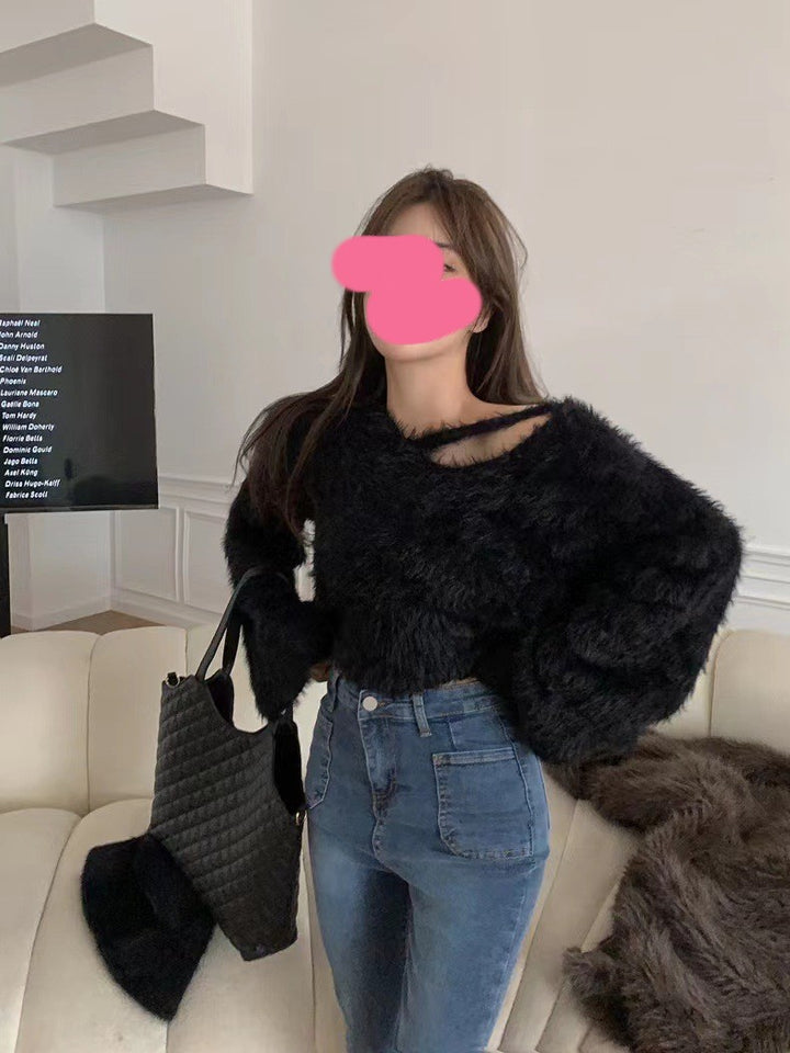 Pull court moelleux pour femmes avec motif tricot doux Chic & Stil