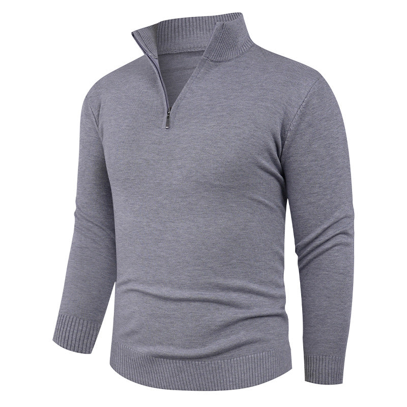 Men's knitted sweater with a high collar and practical zipper Lune London
