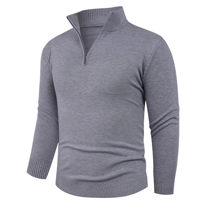 Men's knitted sweater with a high collar and practical zipper Lune London