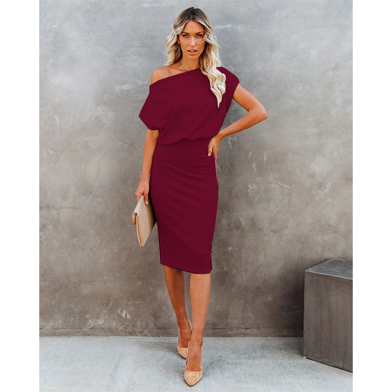 Off-shoulder midi dress for women with bodycon fit Lune London