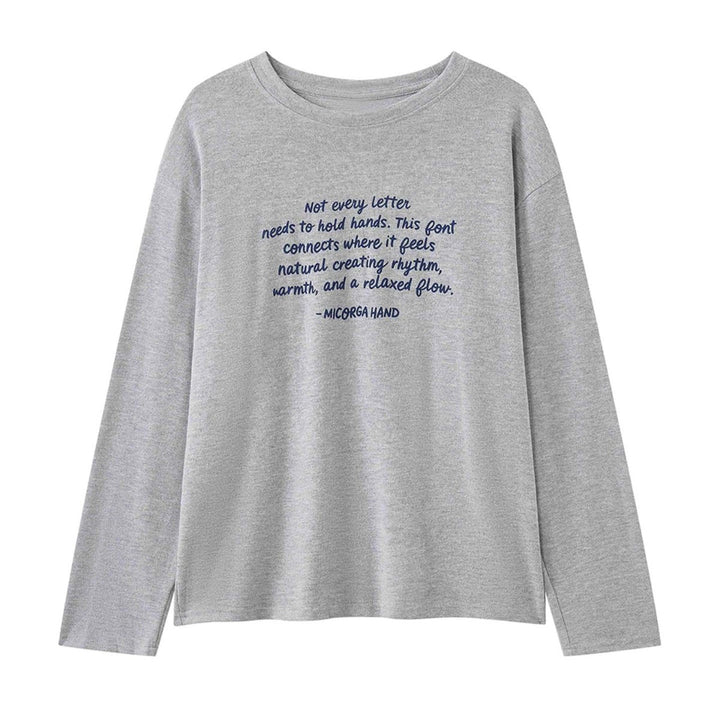 Women's Loose Relax Sweatshirt made of Cotton Blend with Round Neck and Statement Print Amarae