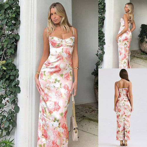 Amarae Floral Print Bodycon Evening Dress for Women