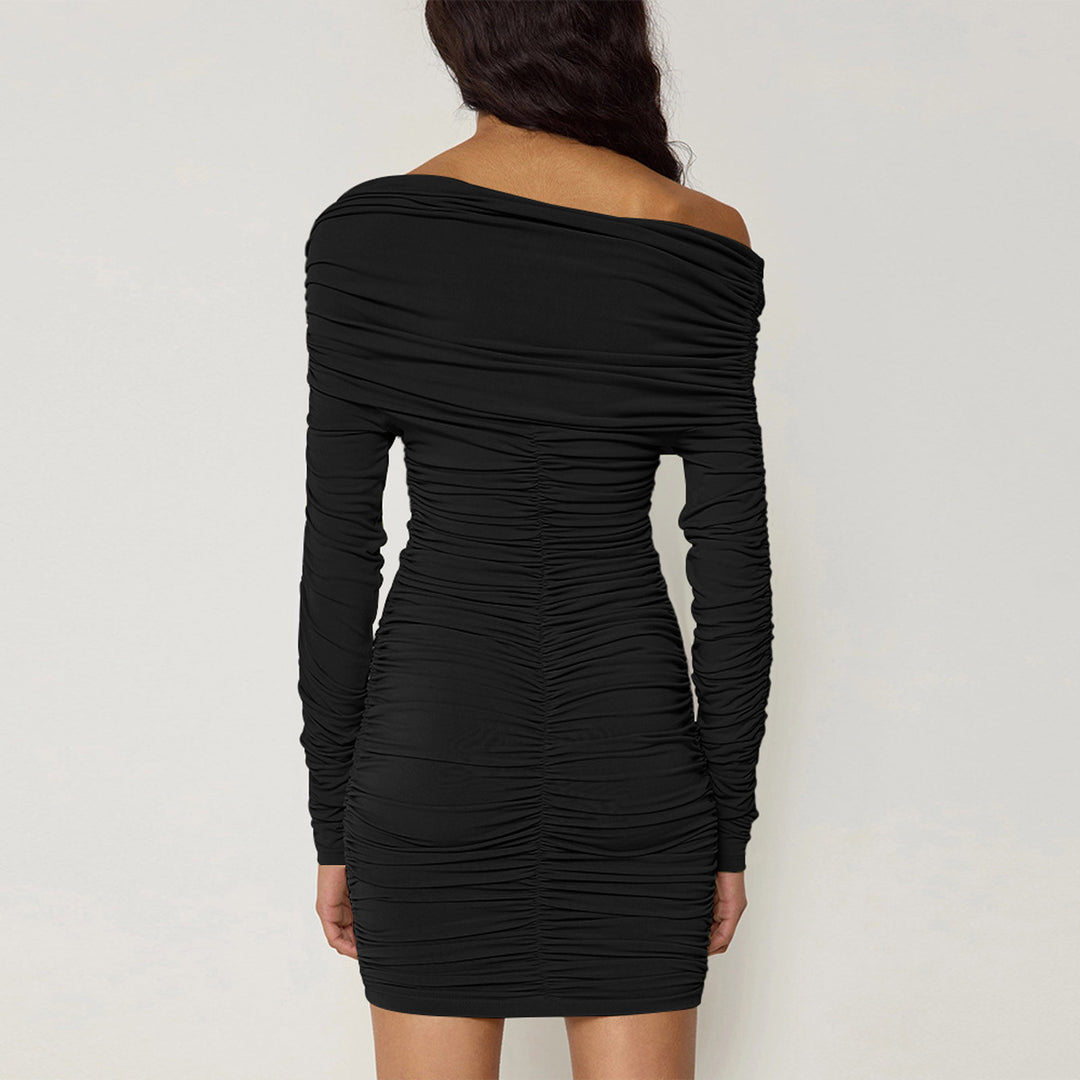 Women's Off-Shoulder Mini Dress with Delicate Ruffle Details Lune London