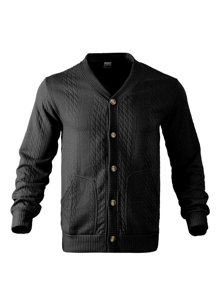Men's knitted cardigan with creative cable pattern Lune London