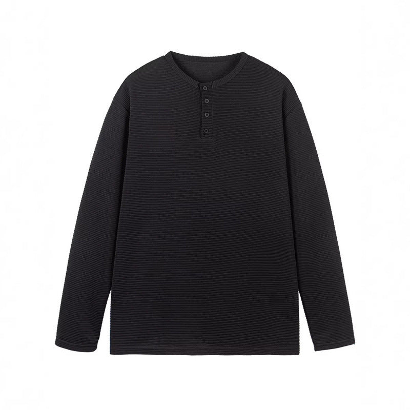 Unisex Thermal Henley Shirt with Waffle Texture and Long Sleeve Amarae