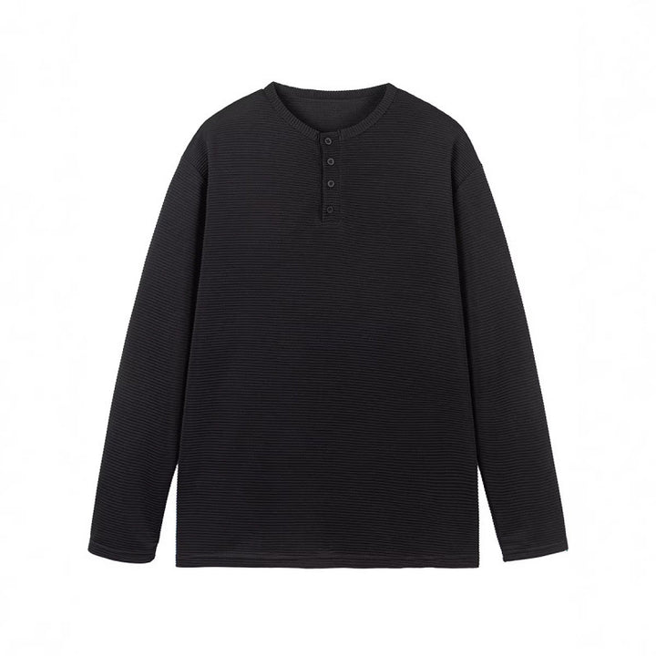 Unisex Thermal Henley Shirt with Waffle Texture and Long Sleeve Amarae