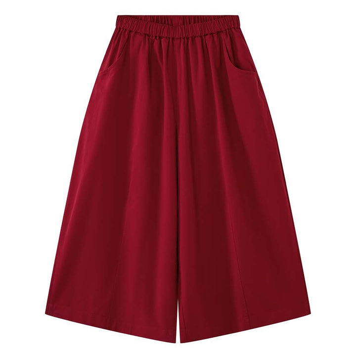 Women Extra-wide Balloon Culotte made of cotton twill with drawstring and fold-over waistband Amarae