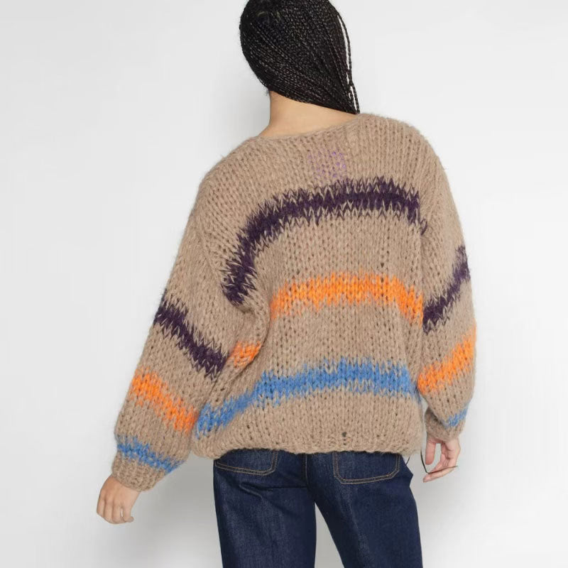 Pull en maille à la mode pour femmes avec design dégradé