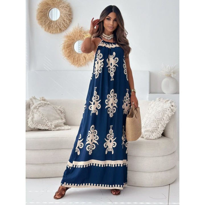 Boho halter neck maxi dress for women Lune London